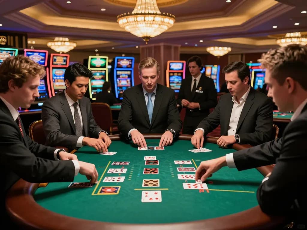 Engaged players at a keonhacai blackjack table highlight exciting betting strategies