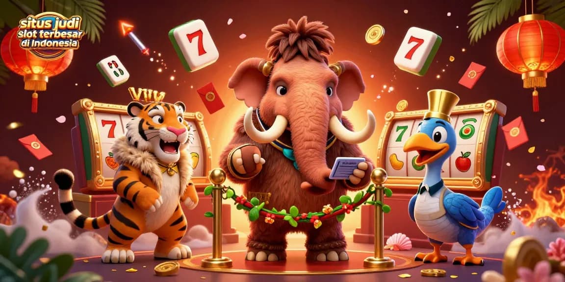Situs judi slot terbesar di Indonesia menunjukkan bouncer mammoth memeriksa ID di pintu kasino yang penuh elemen permainan.