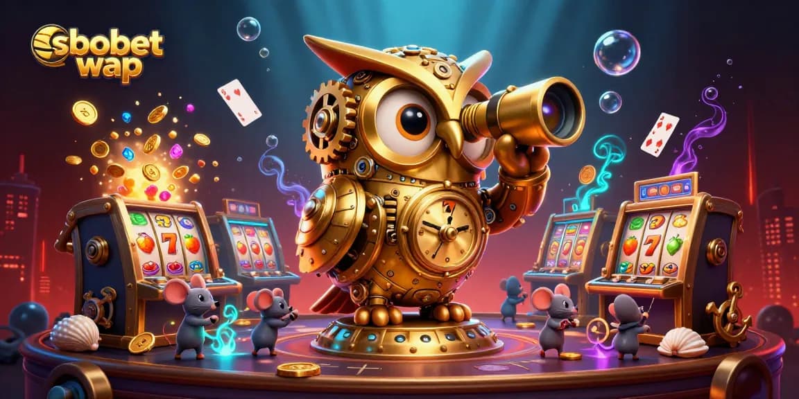 Experience sbobet wap with vibrant casino action and colorful characters in this captivating illustration.