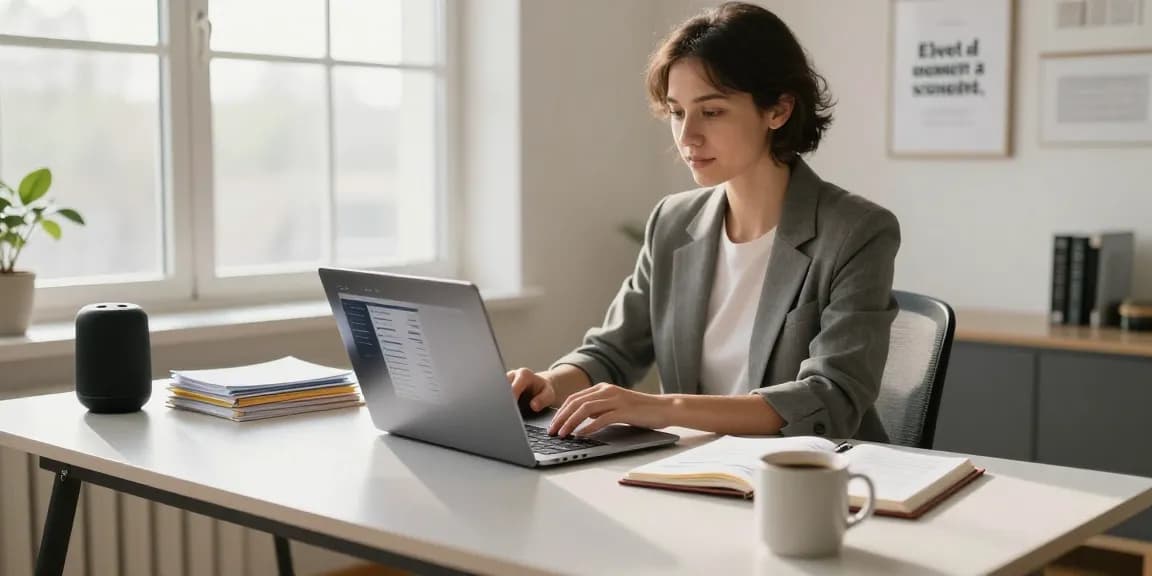 Want to make money online article featuring a home office setup with a laptop, notes, and coffee, highlighting remote work potential.