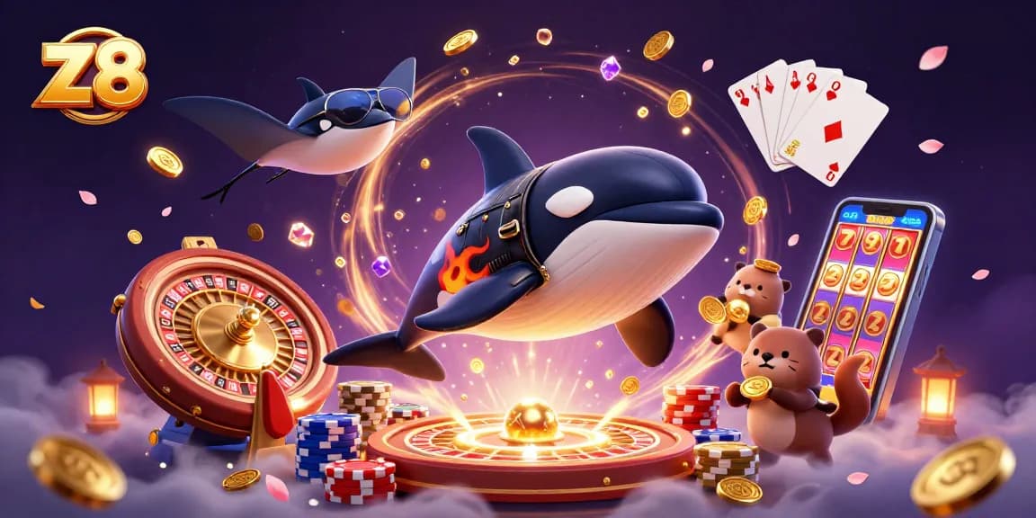 Experience the thrill of z8 gaming with vibrant characters and dynamic casino elements.