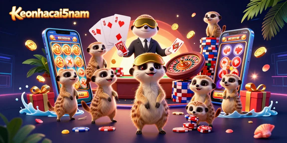 Engage in thrilling gaming at keonhacai5nam, where lively meerkats run an exciting casino operation.