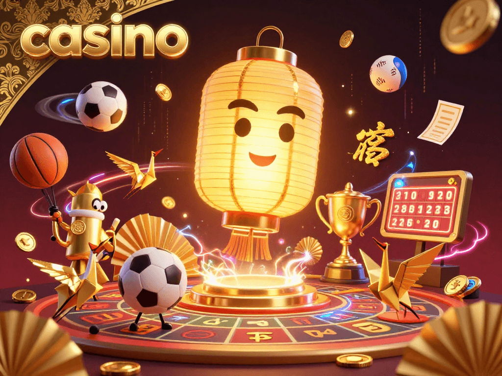 Experience vibrant casino action with golden lantern spirit and dynamic sports elements.