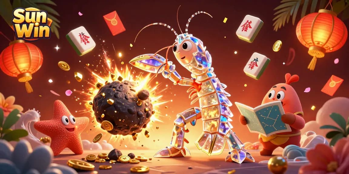 Experience thrilling rewards while playing with Sun Win, featuring gems, game elements, and vibrant characters.