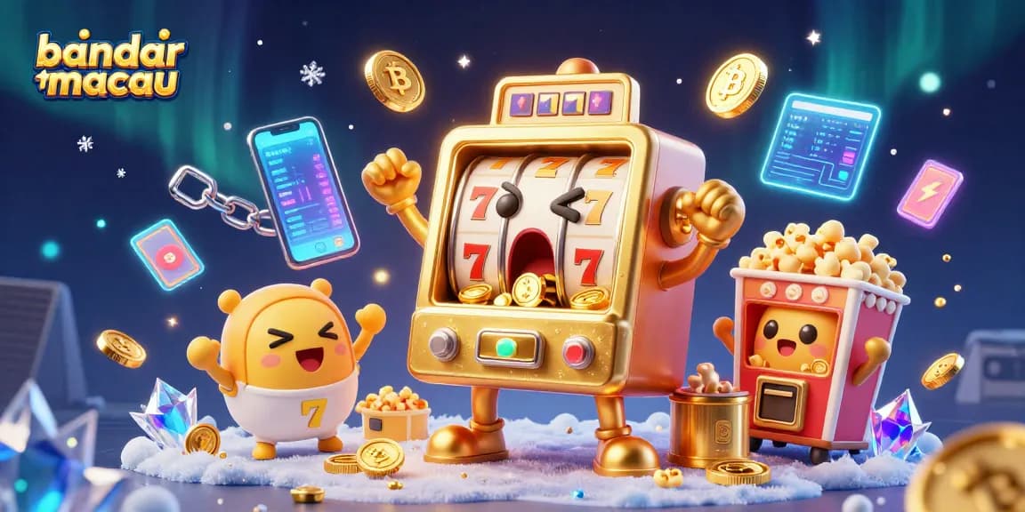 Spin big wins at bandar toto macau with a 3D golden slot machine and crypto elements.