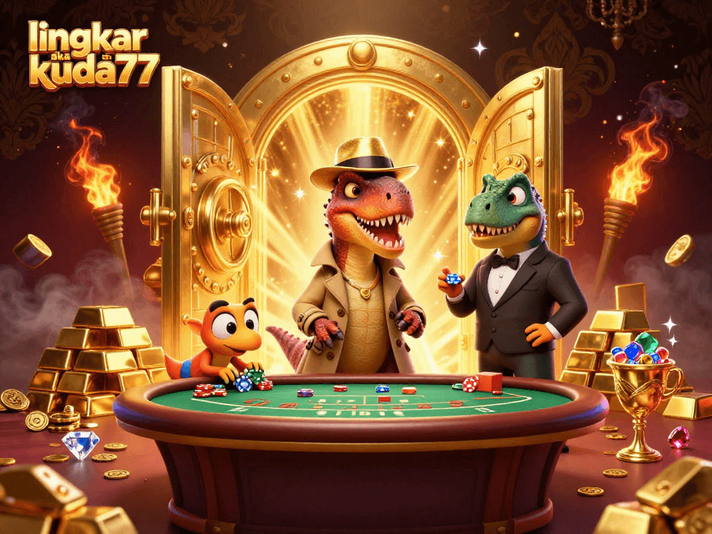 Permainan seru di lingkar akses kuda77 dengan velociraptor yang menyamar sebagai pemain blackjack dan pencopet kecil.