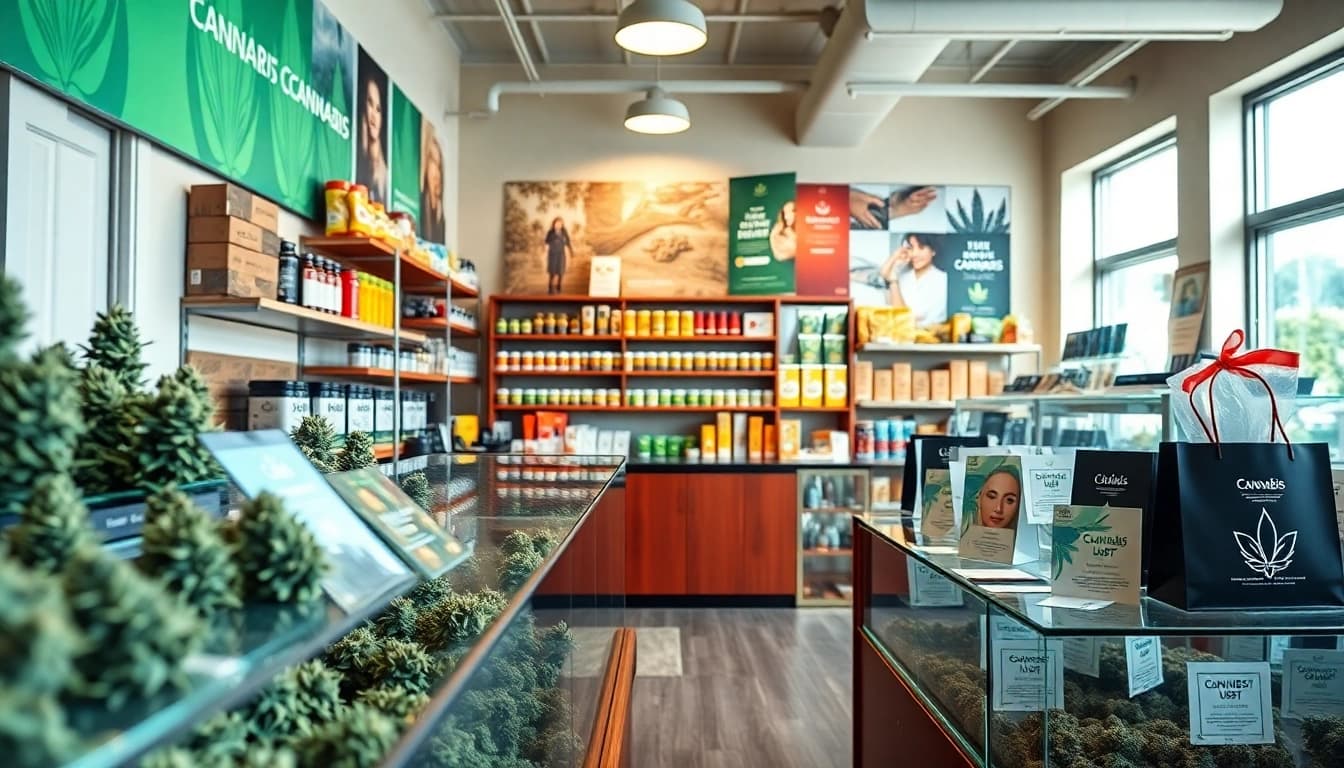 Find where can i buy weed near me at a well-designed cannabis dispensary showcasing diverse products.