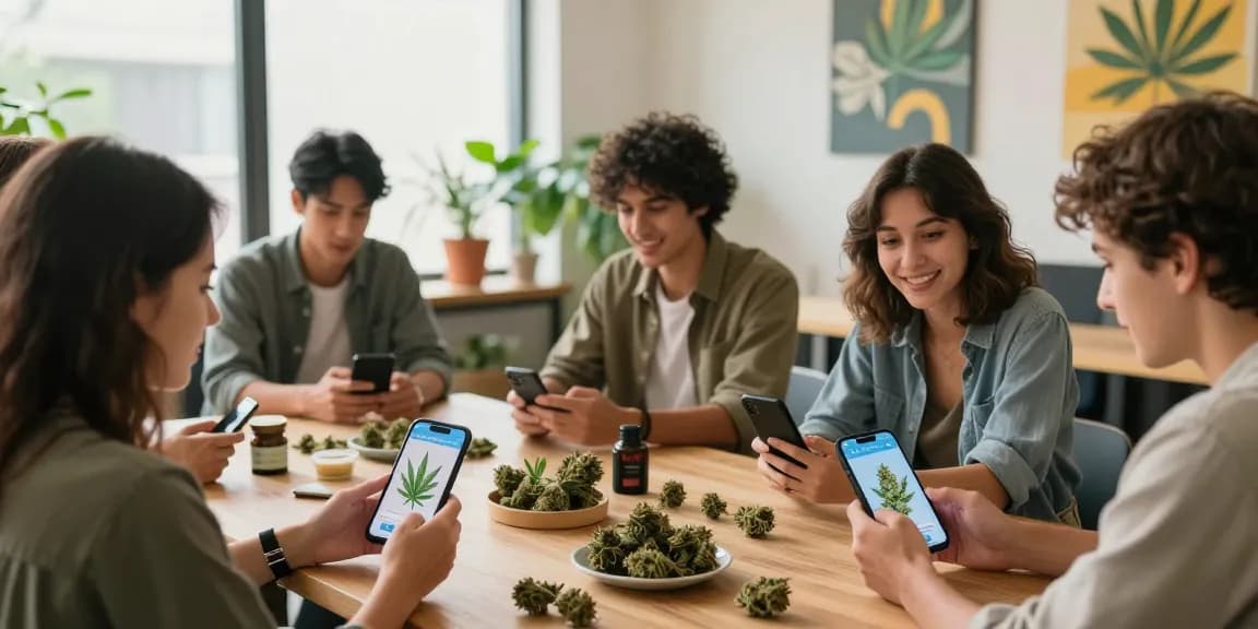 Engaging in a weed Telegram group near me, sharing cannabis news and community insights.
