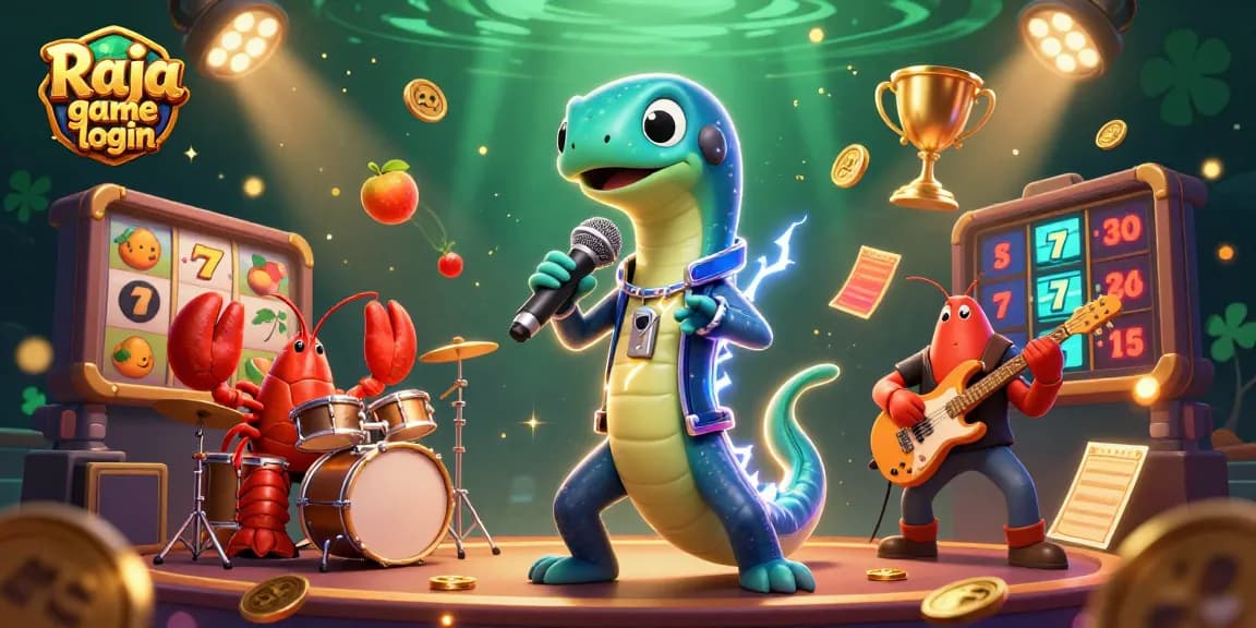 Experience the thrill of Raja game login with vibrant characters at an underwater casino stage.