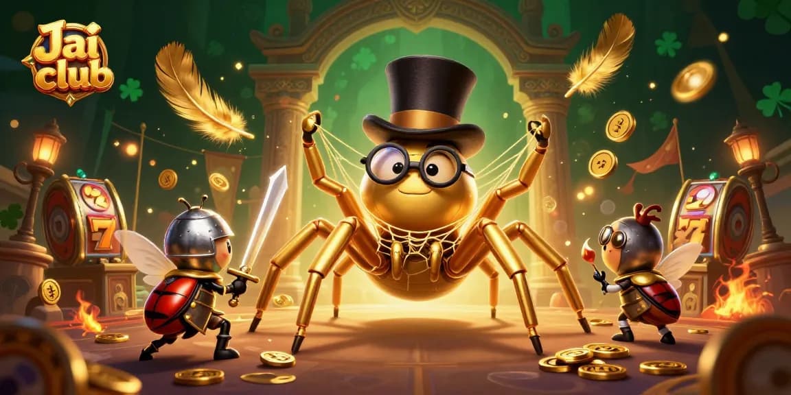 Engage in thrilling moments at Jai club as a magical golden tarantula weaves a web of winning possibilities.
