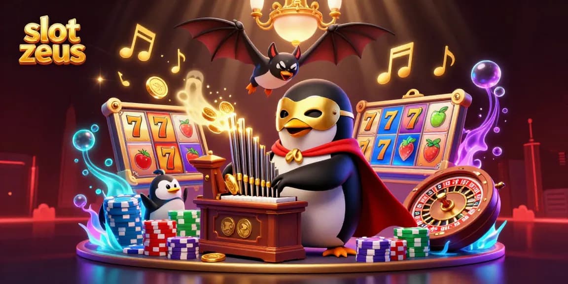 Engage with slot zeus in a rich 3D casino scene featuring vibrant characters and dynamic game elements.
