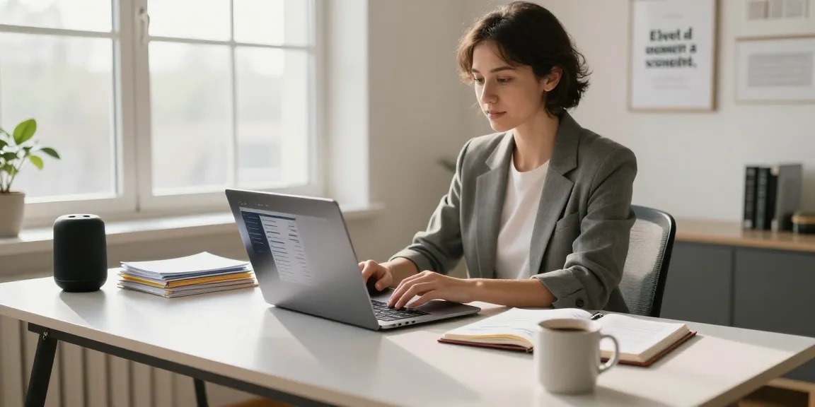 Want to make money online article featuring a home office setup with a laptop, notes, and coffee, highlighting remote work potential.