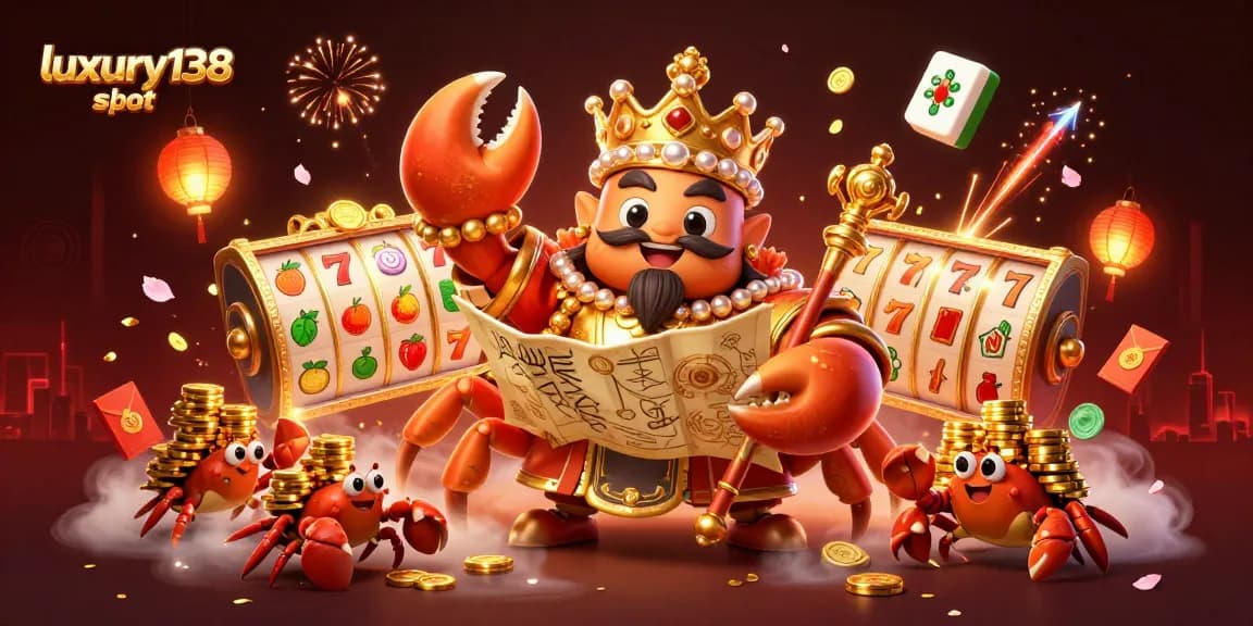 Experience the excitement of luxury138 slot with golden treasures and vibrant casino elements.