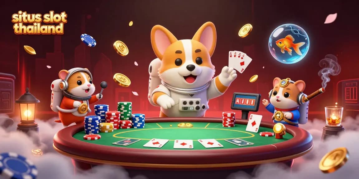Play exciting games at situs slot thailand with engaging visuals in a vibrant casino scene.