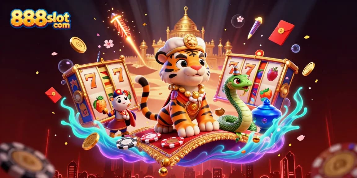 Engage in thrilling gameplay at 888slot com with dynamic slot reels and lavish casino elements.