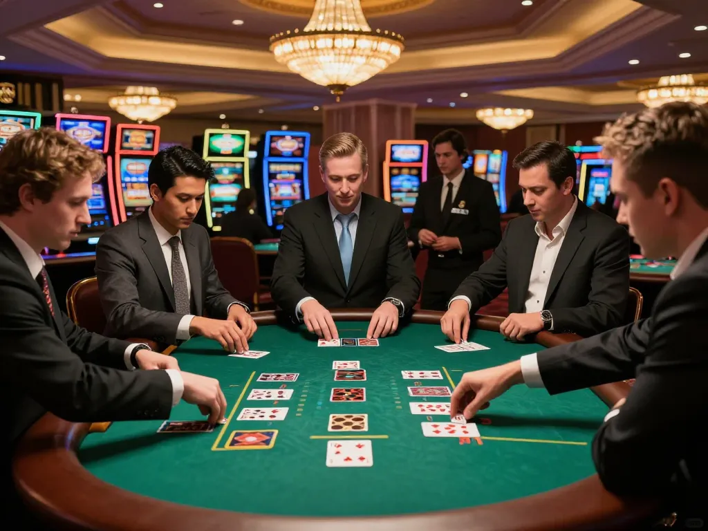 Engaged players at a keonhacai blackjack table highlight exciting betting strategies