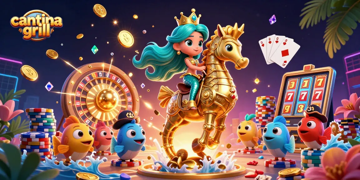 Experience thrilling wins at cantina grill with a colorful casino-inspired underwater adventure.