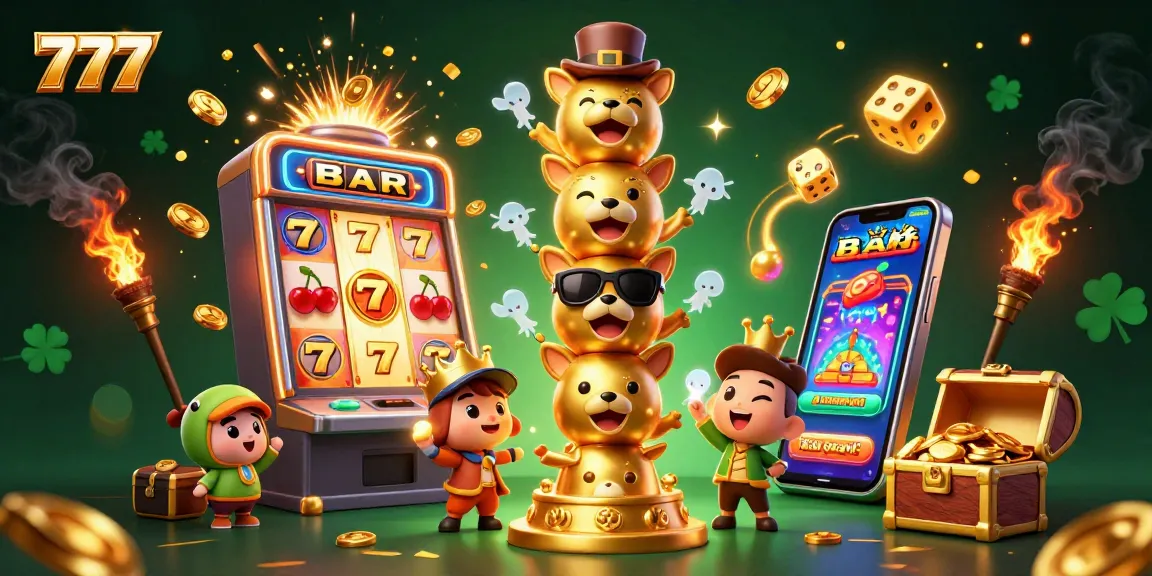 Spin the 777 slot while enjoying vibrant animations and big wins in this colorful casino scene.
