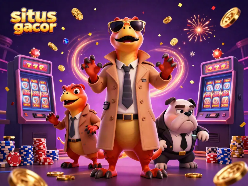 Gambarlah situs slot gacor yang menjanjikan kemenangan dengan raptor lucu dalam kasino.