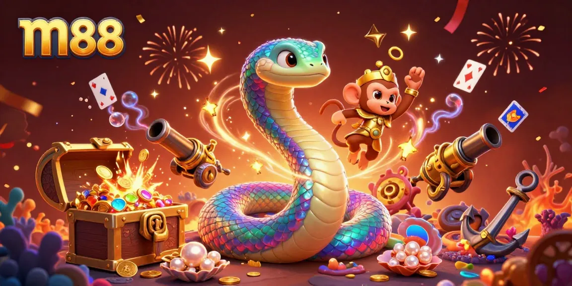Engage in thrilling betting experiences with m88's colorful 3D casino world illustration.