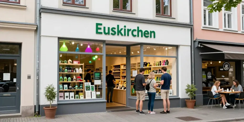 Inviting cannabis shop in Euskirchen showcasing products and community interaction