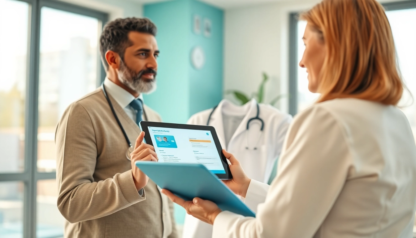Consultation for a medical card online in a bright modern office