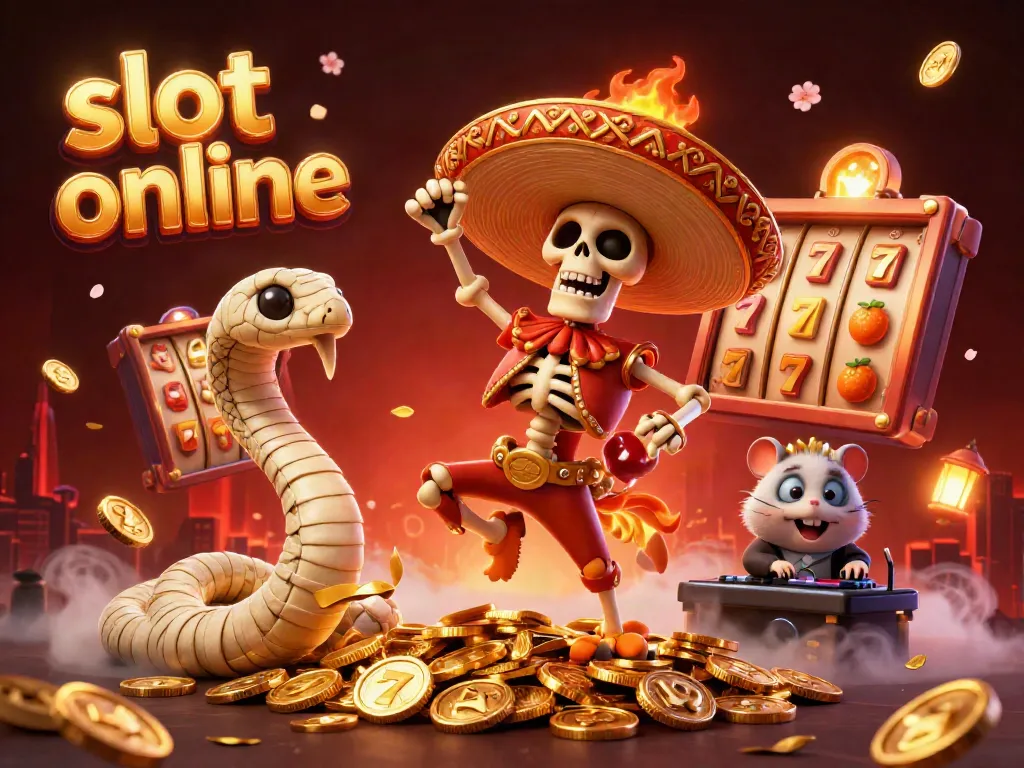 Experience the thrill of slot online gaming with vibrant 3D characters and symbols spinning to victory.