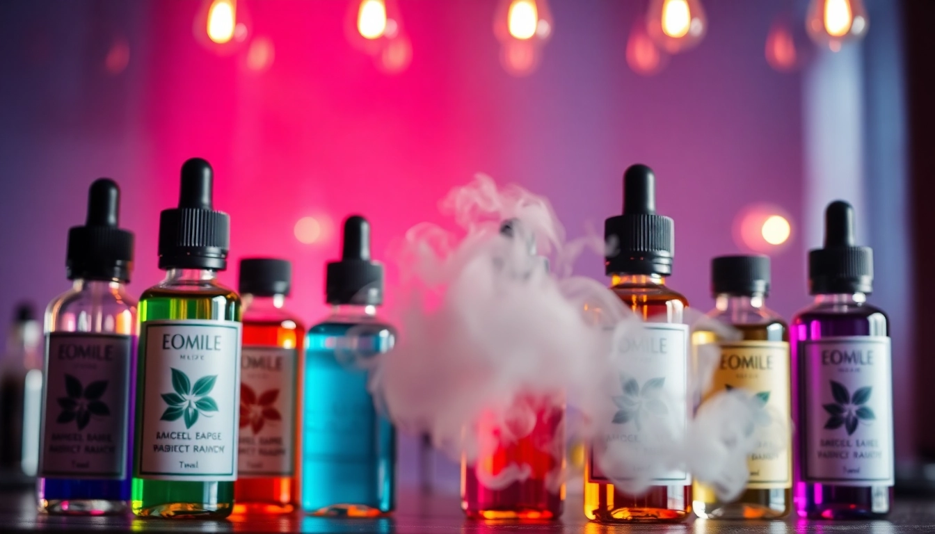 Vape & E-Liquids displayed in an elegant arrangement, highlighting their vibrant colors and premium quality.