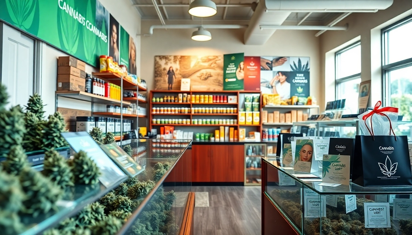 Find where can i buy weed near me at a well-designed cannabis dispensary showcasing diverse products.
