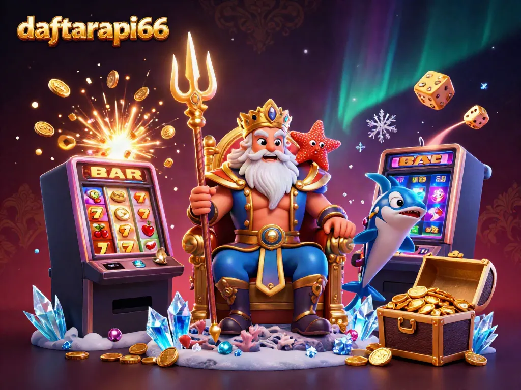 Experience the thrilling action at daftarapi66 with Neptune and a jackpot explosion of vibrant casino symbols.