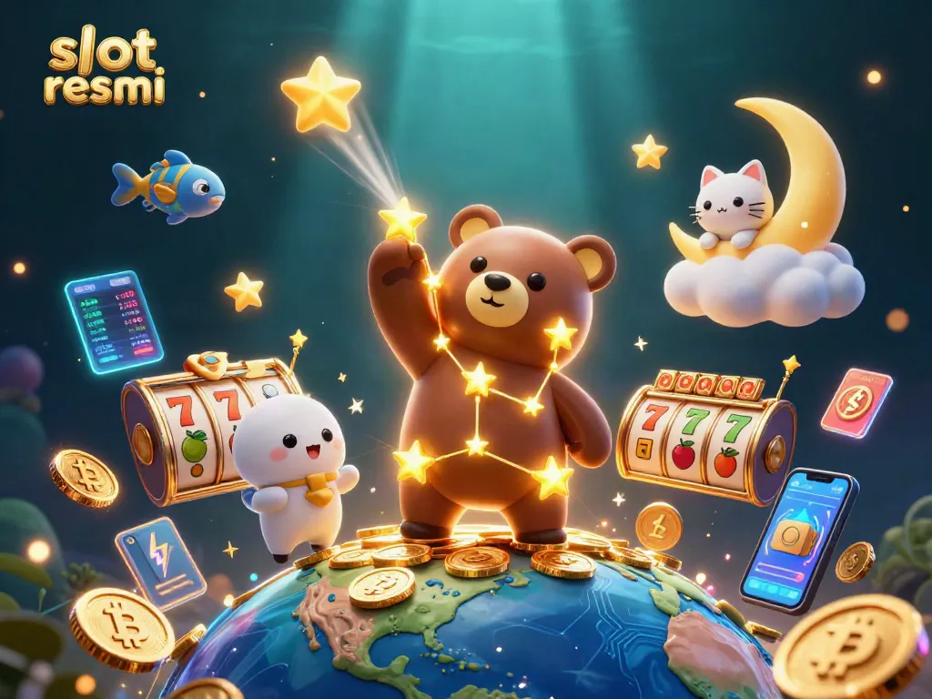 Engage with slot resmi interactive features in this vibrant casino-themed scene