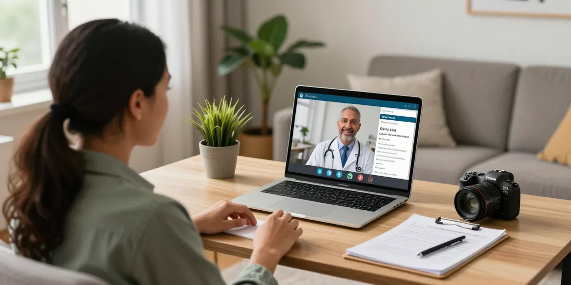 Patient in comfortable home setting obtaining Ohio MMJ card through a telemedicine consultation.