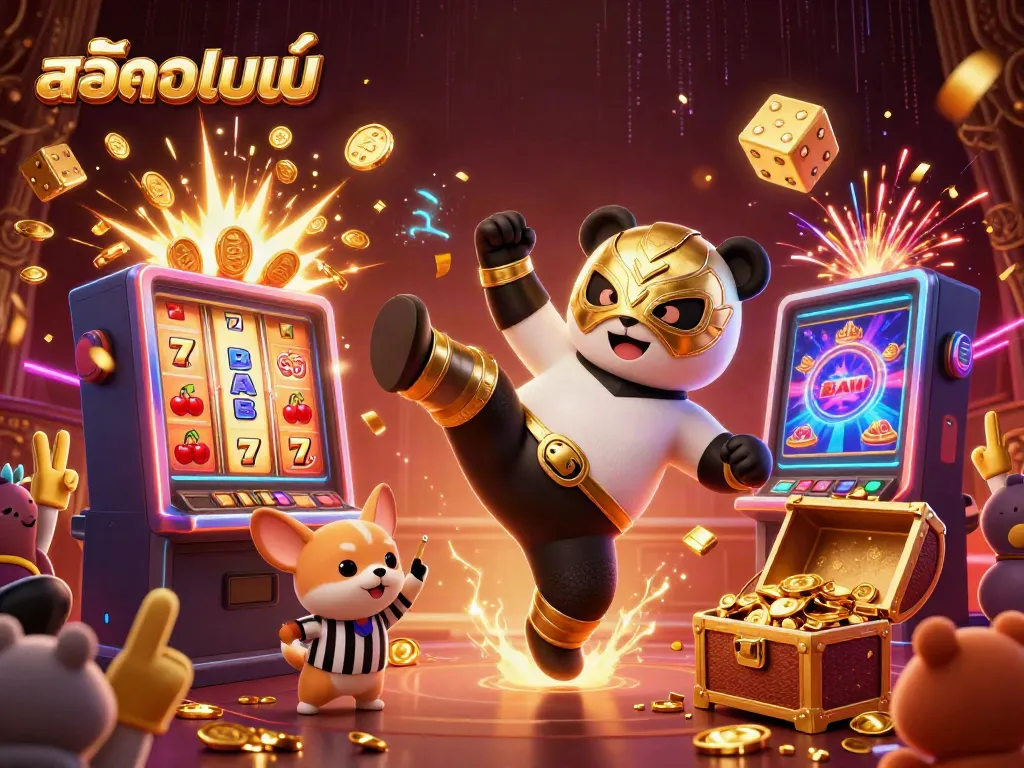สล็อตแมชชีนที่แตกออกมาพร้อมกับการเฉลิมฉลองของเกมสล็อตออนไลน์