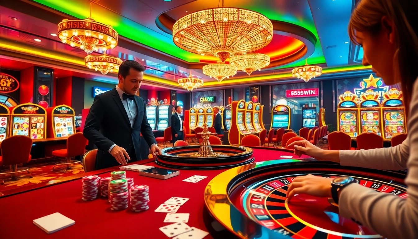 Experience the thrills of 555win at an upscale casino, featuring engaging games and vibrant betting action.