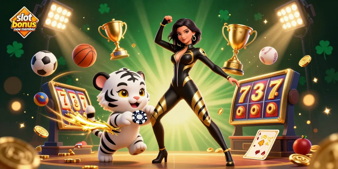 Win exciting rewards with the slot bonus new member offering slot reels and jackpots in a vibrant casino scene.