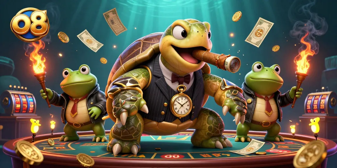 Experience thrilling casino excitement with o8's captivating turtle mobster and frog enforcers!